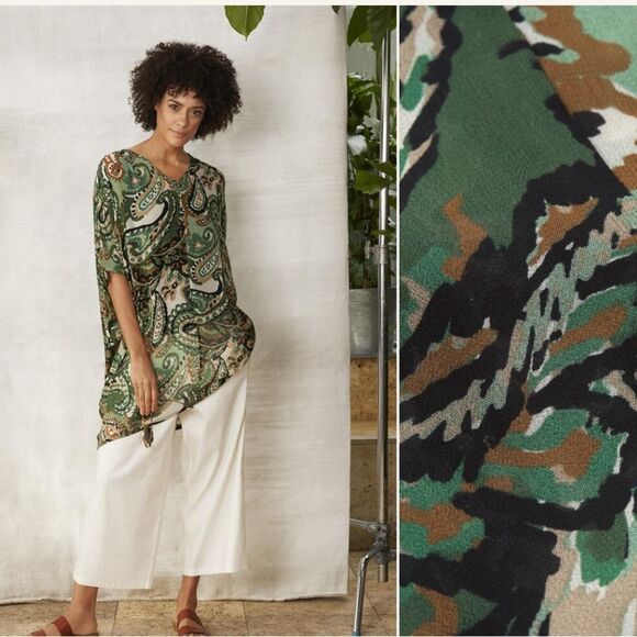 ❤️ NEW Masai Copenhagen Hadia Tunic Stone Green Viscose Lightweight Artsy Top - Picture 1 of 8